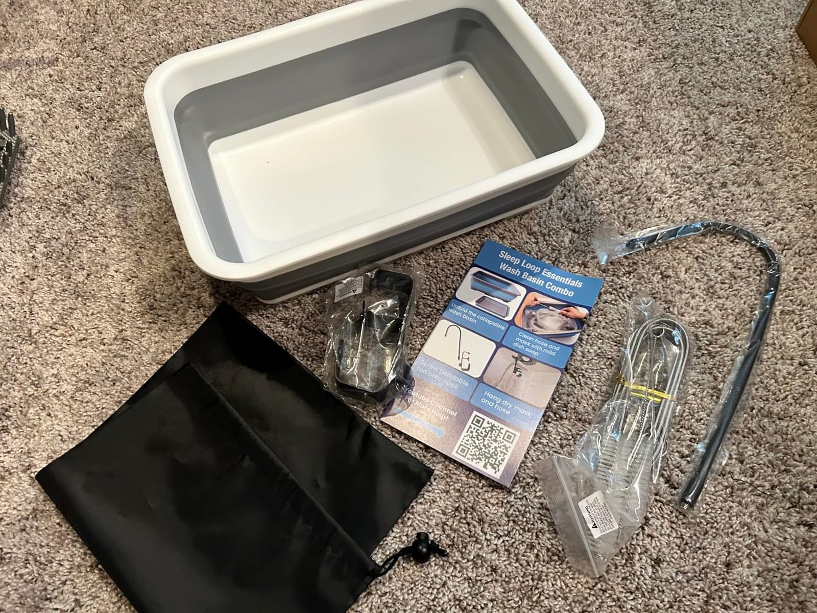 CPAP Cleaning Kit for Hose and Mask, CPAP Hose Cleaning Brush, Collapsible Wash Basin, Storage Bag, Compatible with Standard and Slimline CPAP Tubing (Basin + Brush Kit) customer photo 1