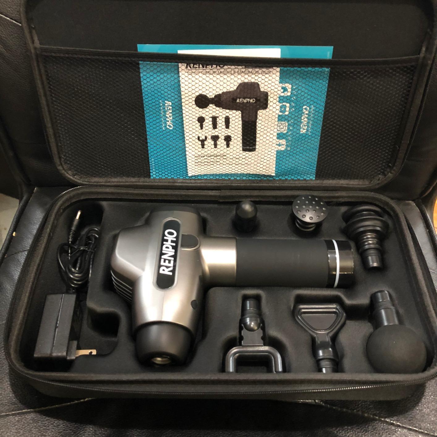 RENPHO Active+ Massage Gun, App-Controlled Guided Courses, Bluetooth | Handheld Percussion Massager, Deep Tissue Muscle Relaxation, 5 Speeds, 5 Heads, Carry Case, for Athletes, Gym and Travel customer photo 1