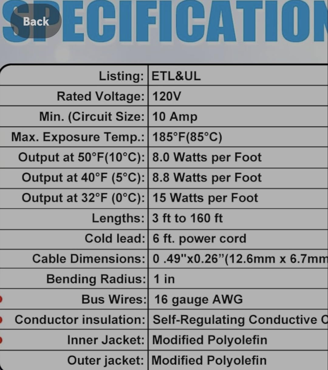 HEATIT 8HTR1 30FT Self-Regulating Heat Cable, Industrial Grade | Roof & Gutter De-Icing Cable for Ice Dam Prevention and Water Pipe Freeze Protection customer photo 1