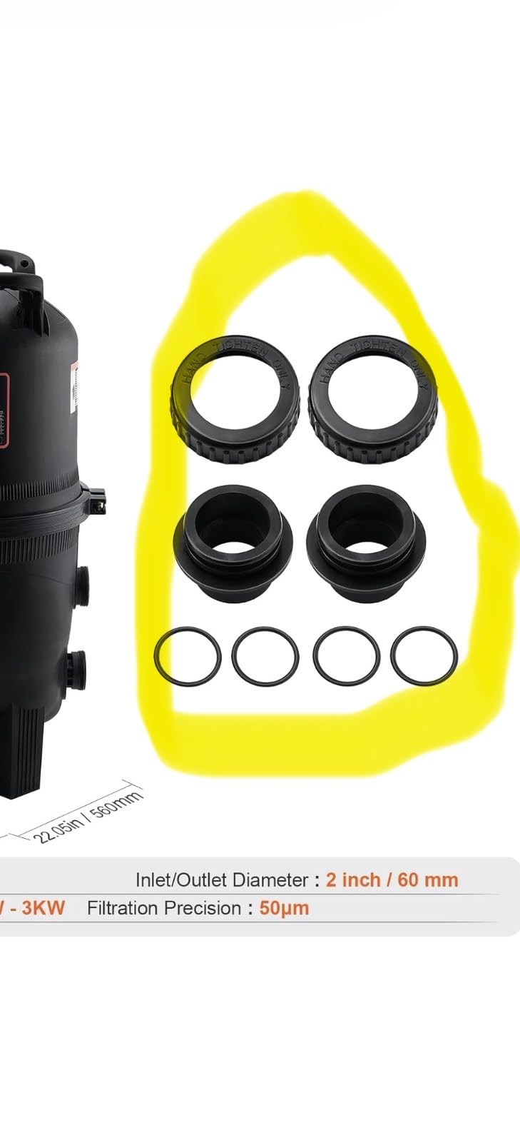 VEVOR 2026 Pro Pool Cartridge Filter System 100 Sq.Ft, Pool Filter for Inground & Above Ground Pools, Compatible W/Pumps 1/2HP-1HP, Up to 6142 GPH Max Flow, Pool Filters for Pools Up to 23775 Gallons customer photo 2