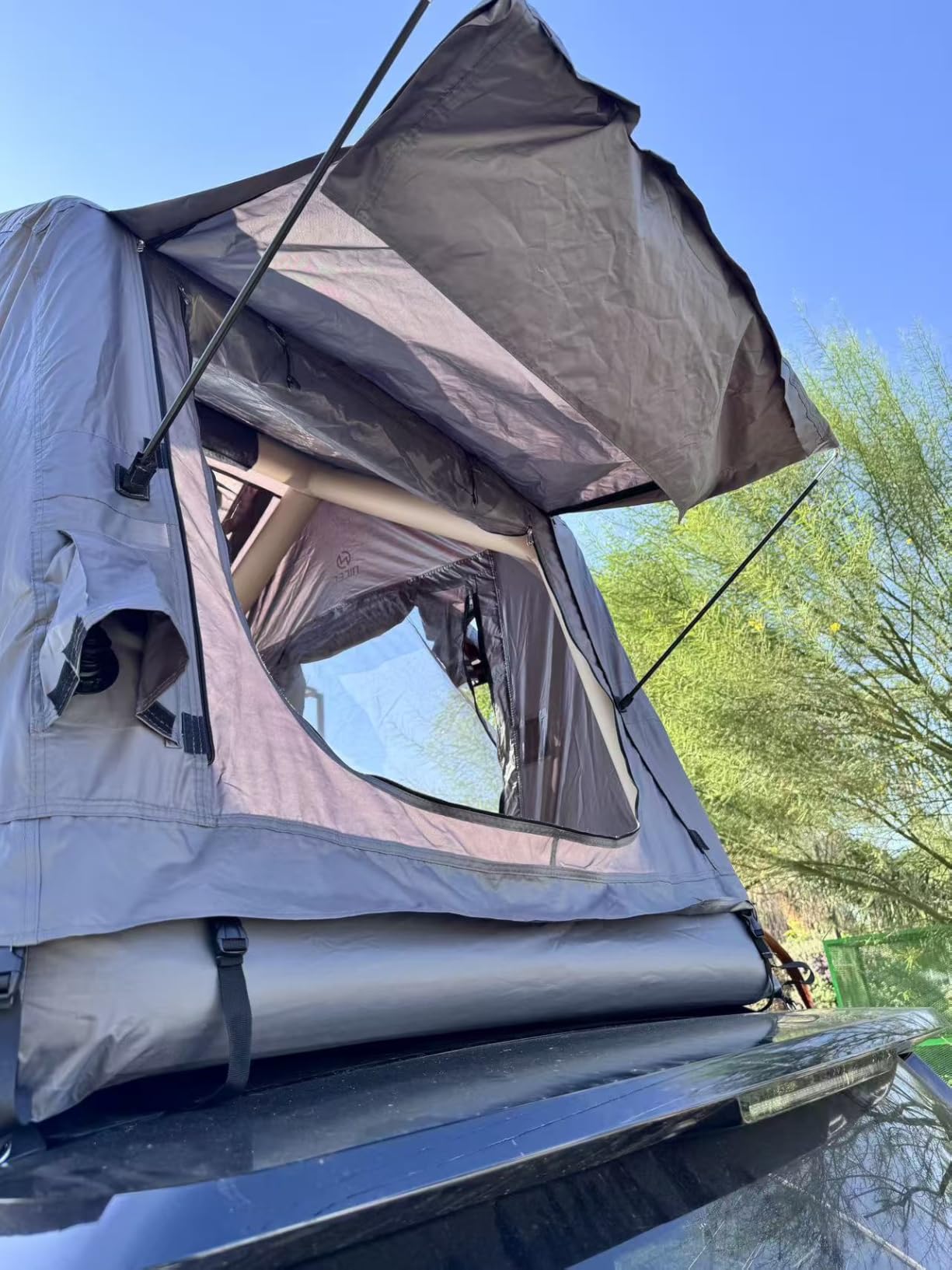 Nice C Inflatable Rooftop Tent, SUV Truck Car Roof Tent (Black&Grey) | Overland Tent, Air Mattress & Ladder, Easy Setup, Pop-Up Camping Tent, Pump Included, Waterproof, Windproof customer photo 2