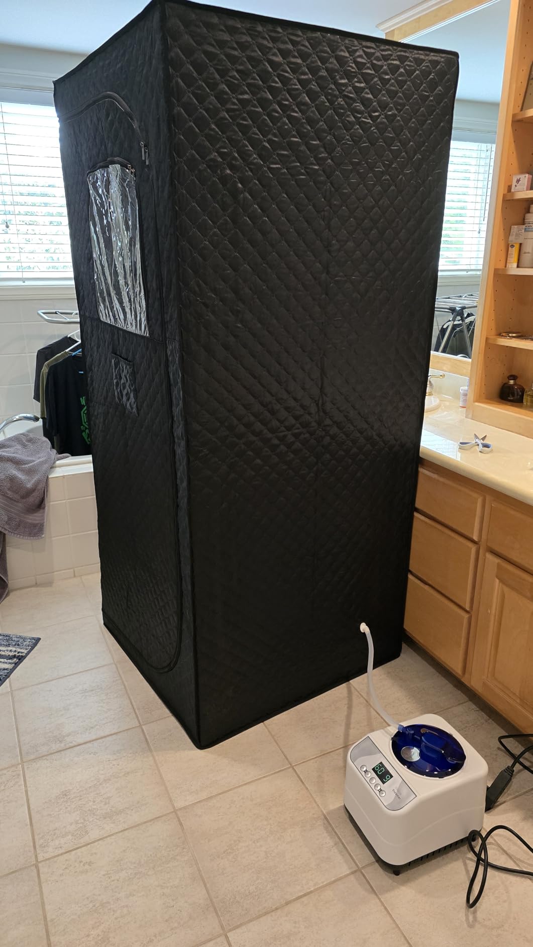 Portable Sauna, Steam Sauna for Relaxation, Detox and Muscle Relief, Personal Indoor Sauna Box with 3L/1500W Steamer, 9 Levels Up to 140°F Portable Sauna for Home, Bedroom, Living Room customer photo 2