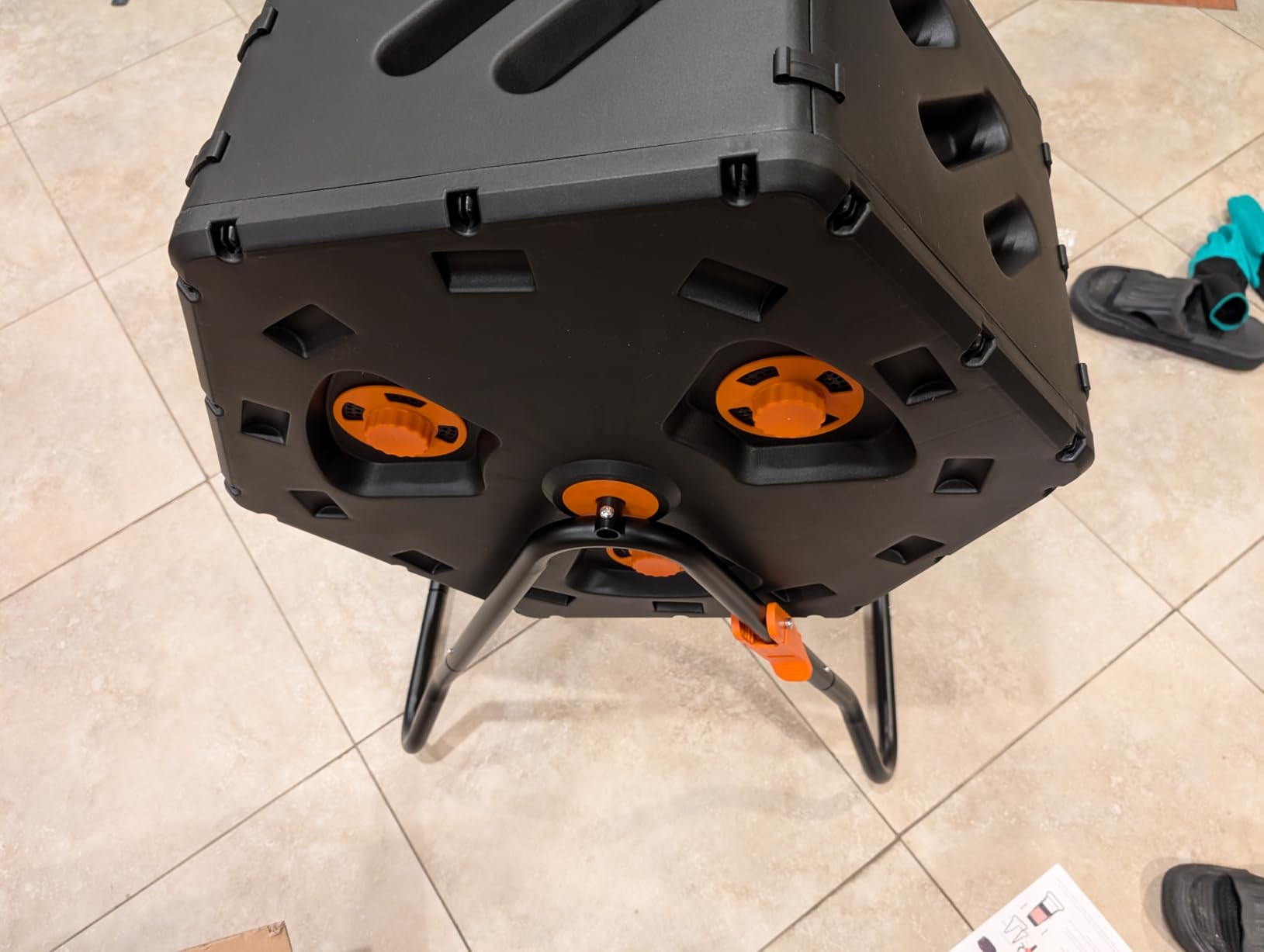 Compost Bin Outdoor 45 Gallon, Dual Separate Chamber Composter | 360 Rotating Garden Compost Tumbler for Fast Composting, Easy Assemble Compost bin for Outside, Backyard, and Yard customer photo 1