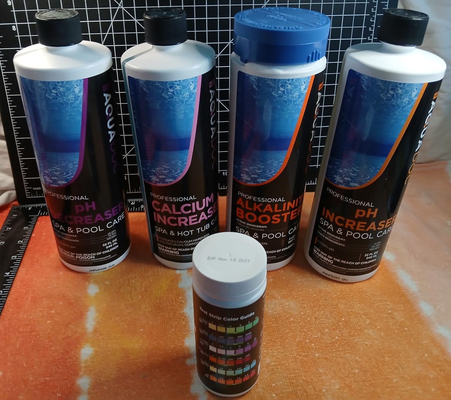 AquaDoc Hot Tub Water Balance Kit with 100 Test Strips - Made in USA | pH Increaser & Decreaser, Alkalinity & Calcium Increaser, 100 Strips - Hot Tub Chemicals Starter Kit for Chlorine & Bromine customer photo 2