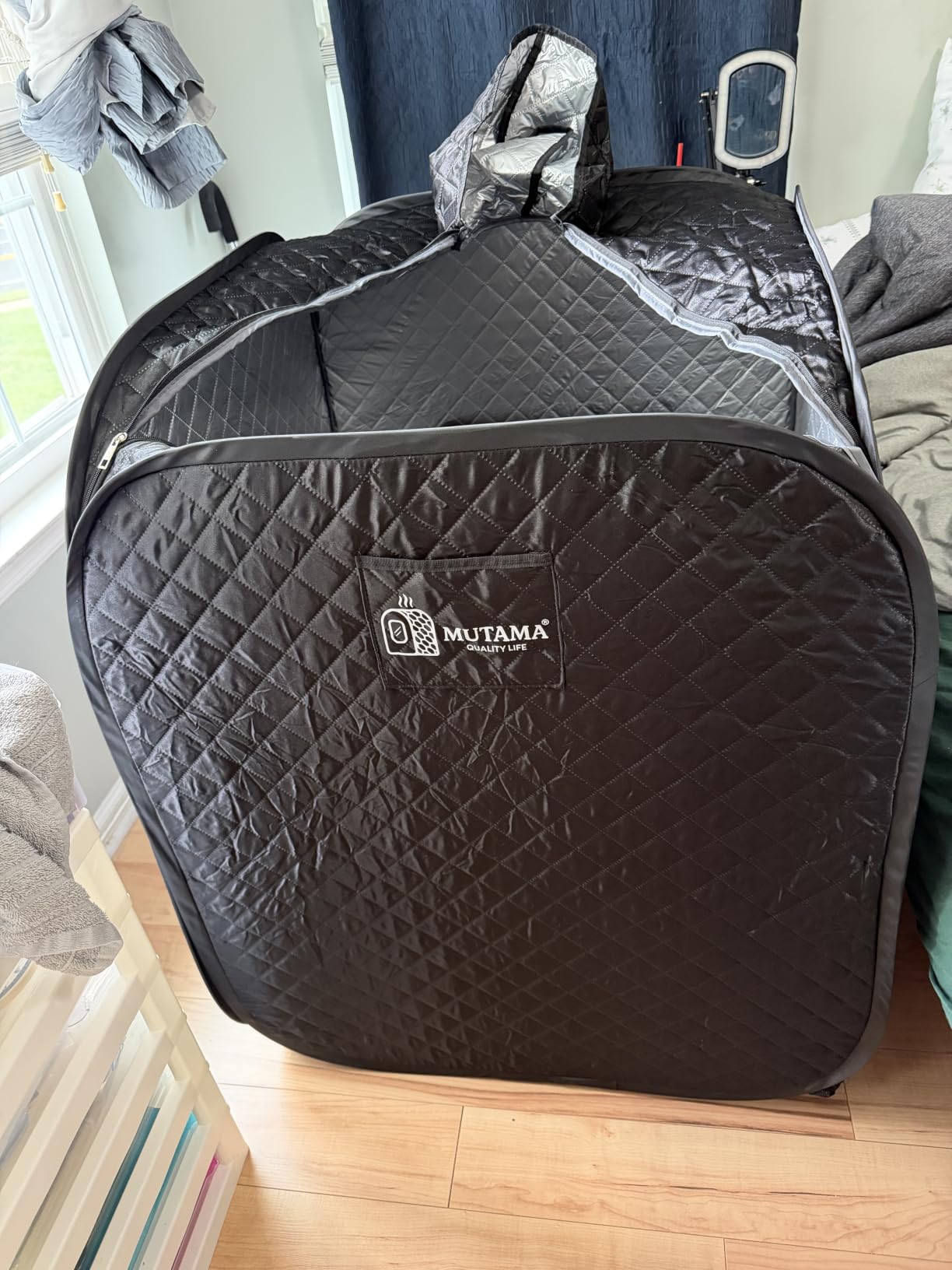 Personal Portable Steam Sauna for Home, 2L 1200W Pop up Sauna Box | Small Portable Sauna at Home, 1200W Steam Generator, 9 Levels, 99-Min Timer, Remote Control, Folding Chair, 32