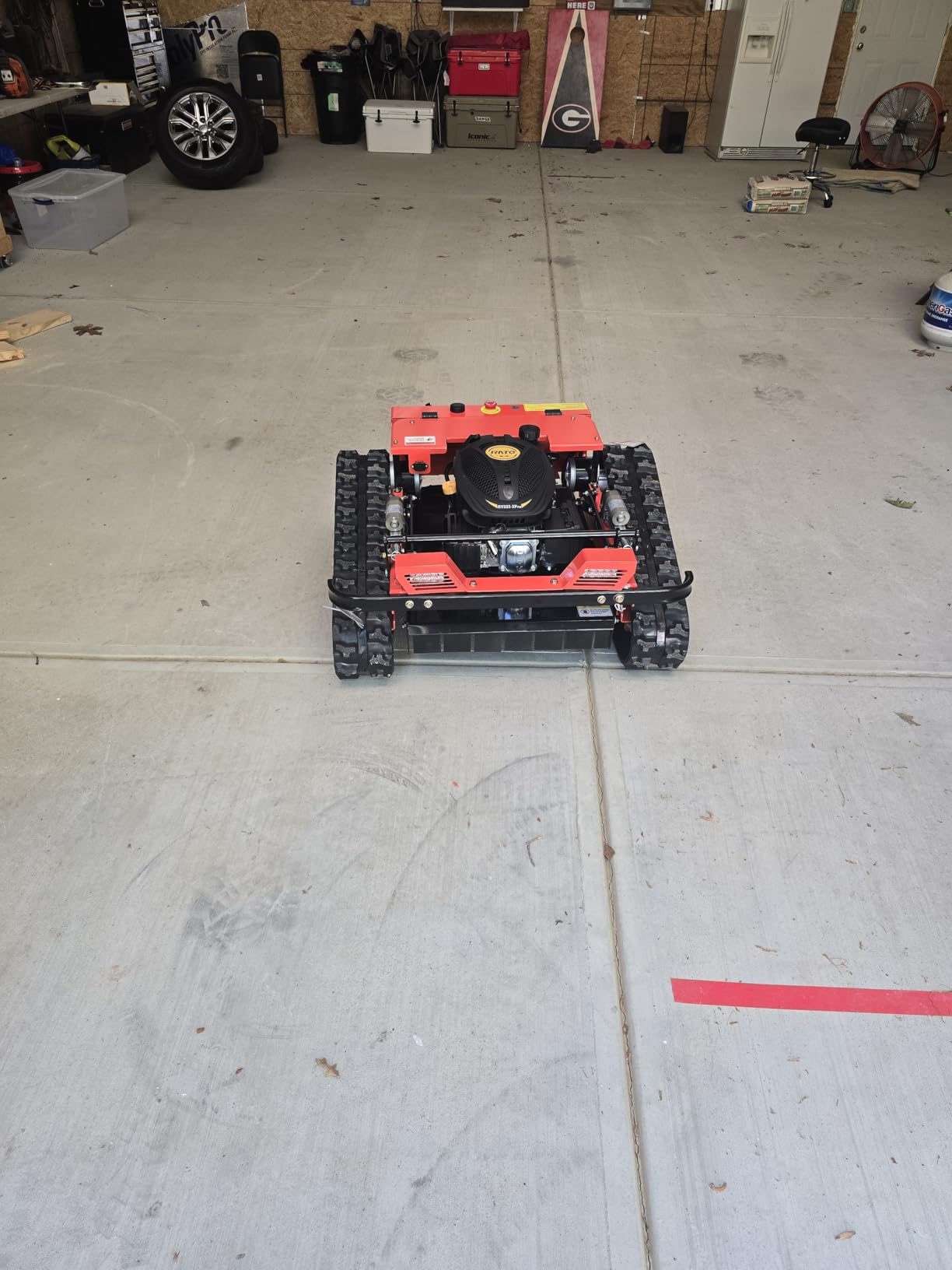 INFRONT Remote Control Lawn Mower - All Terrain Tracks, 45° Slope Climbing, Gas Electric Hybrid, High Power Strong Mower customer photo 2