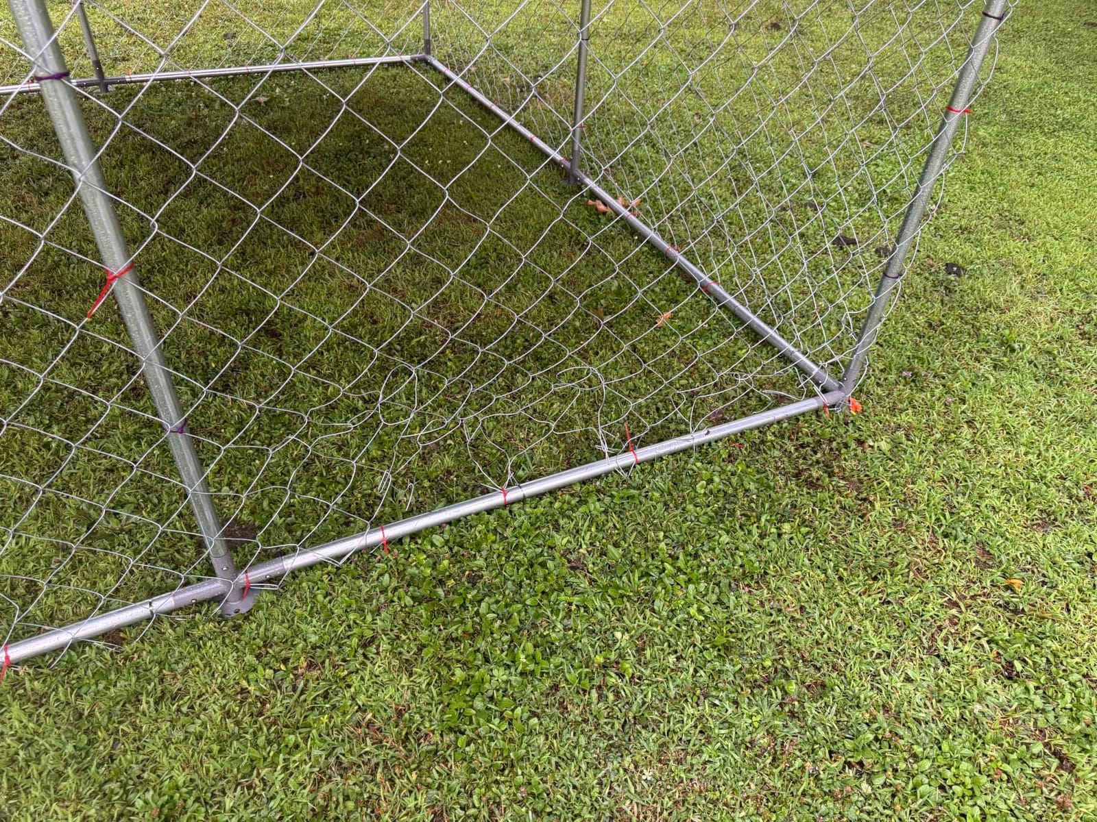 COMHOMA 10×10FT Outdoor Dog Kennel with Adjustable Bowls Feeder Heavy Duty Extra-Large Dog Enclosure with Roof & Lock All Weather Resistant for Medium Large Dogs customer photo 1