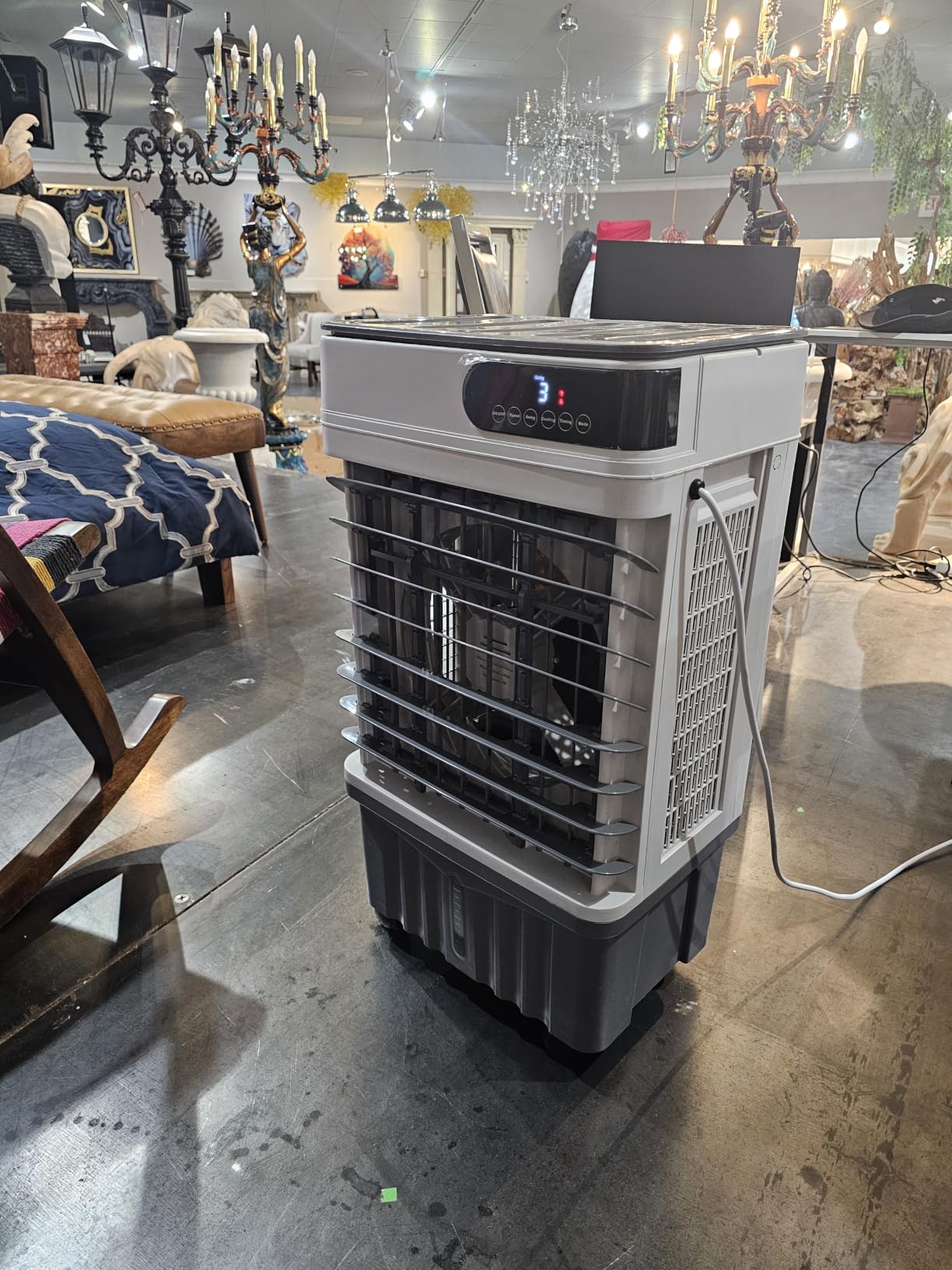 3200CFM Swamp Cooler, 4-IN-1 Evaporative Air Conditioners With 10.5 Gal Water Tank, 4 Ice Packs, Remote, 12H Timer, 120°Oscillation, 36