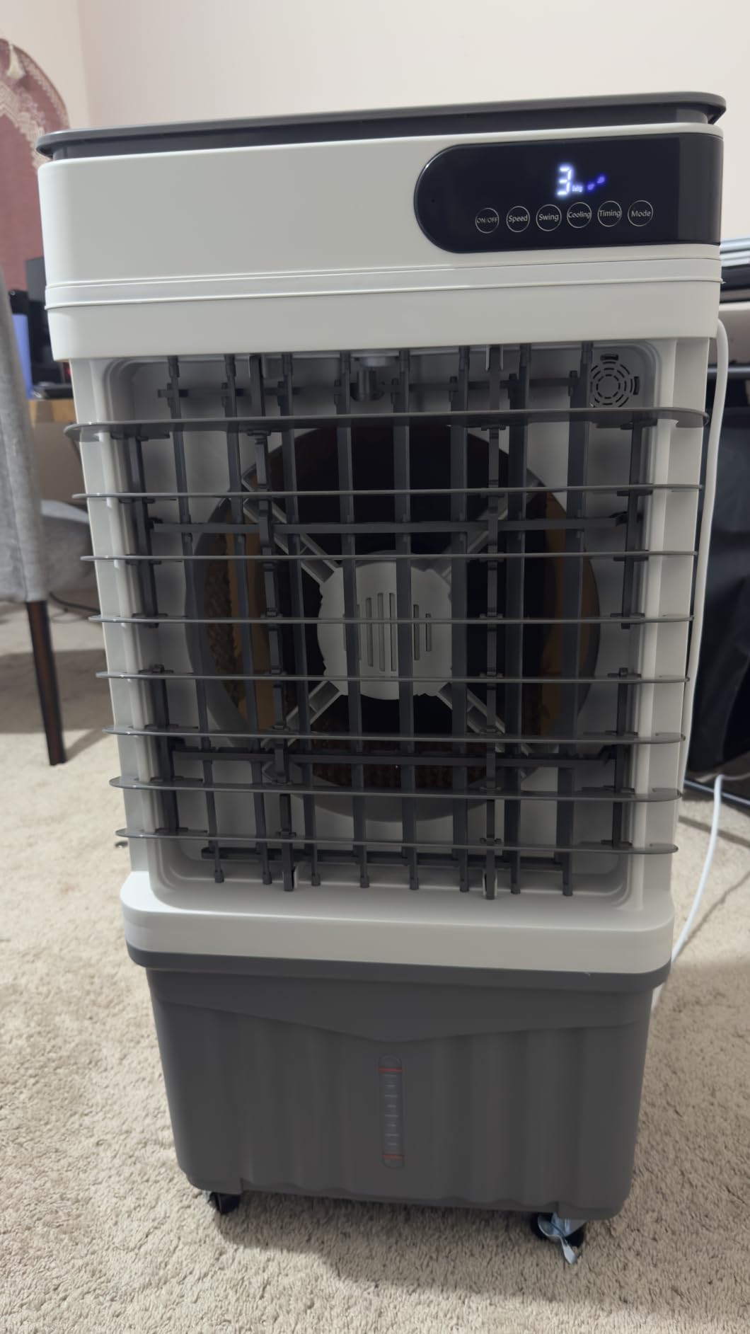 3200CFM Swamp Cooler, 4-IN-1 Evaporative Air Conditioners With 10.5 Gal Water Tank, 4 Ice Packs, Remote, 12H Timer, 120°Oscillation, 36