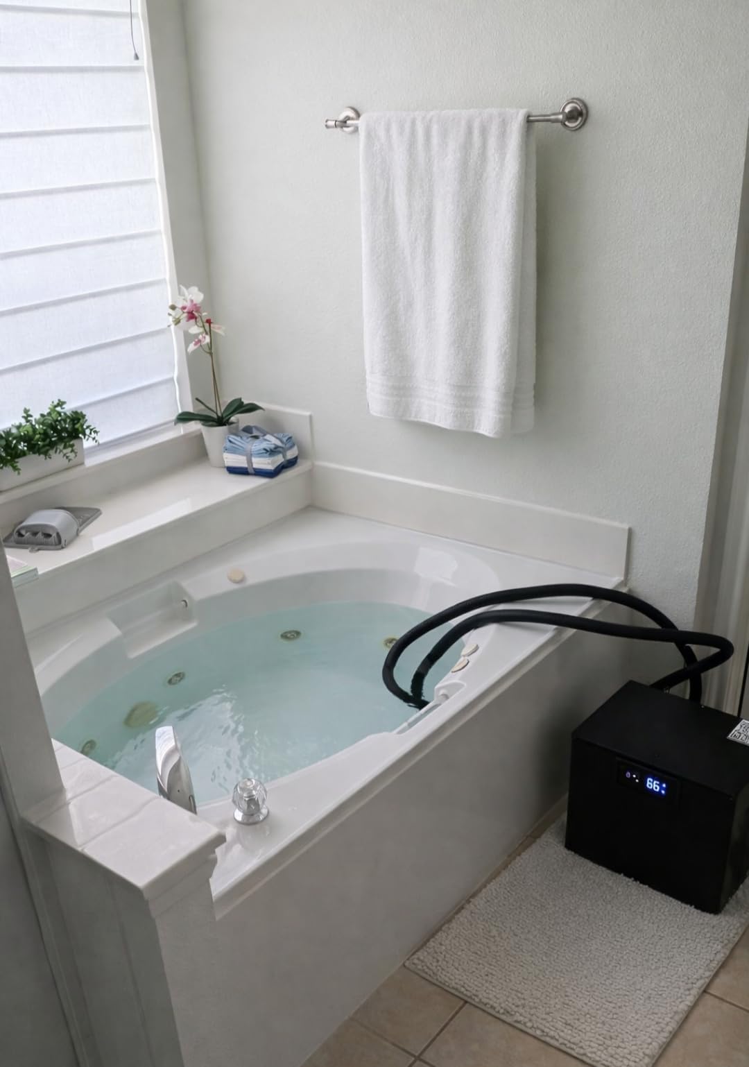 Cold Plunge Chiller for Ice Bath Tub, 1/3HP Water Cooler, Built-in Filter | Cooling 2°F/H, with Submersible Pump, Insulated Hoses, Works with All Bathtubs, Quiet Operation, Therapy Recovery, 115V customer photo 1