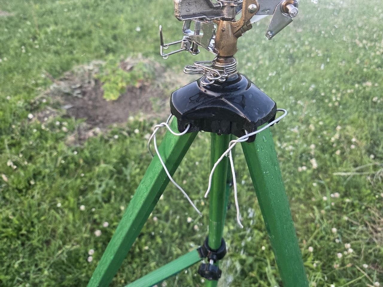 Orbit 1/2 Inch Brass Impact Sprinkler - Adjustable Metal Tripod - Long Range Lawn Watering System - 360 Degree Rotating Sprinkler - Heavy Duty Irrigation System - Adjustable 22-48 Inch Height - 58308 customer photo 1
