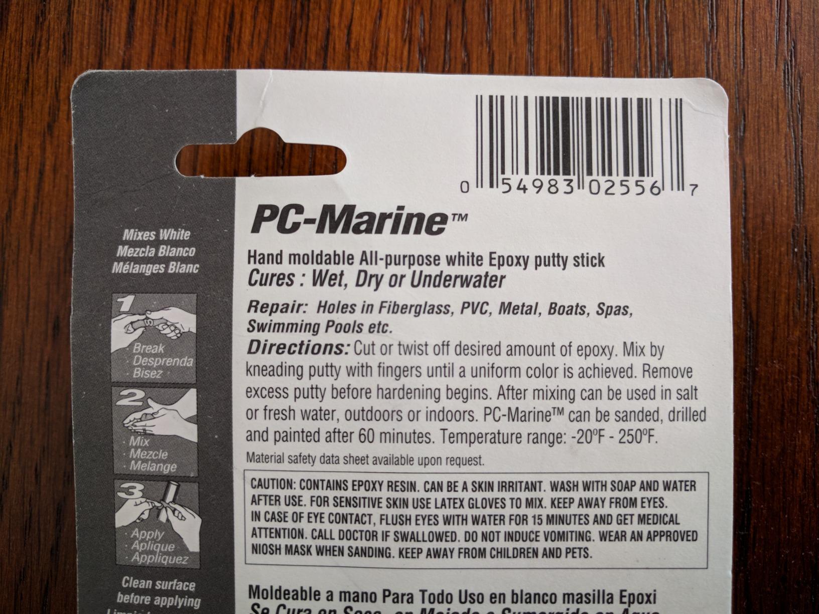 PC Products PC-Marine Epoxy Putty, 2oz Stick, White (25567) (Pack of 1) customer photo 2
