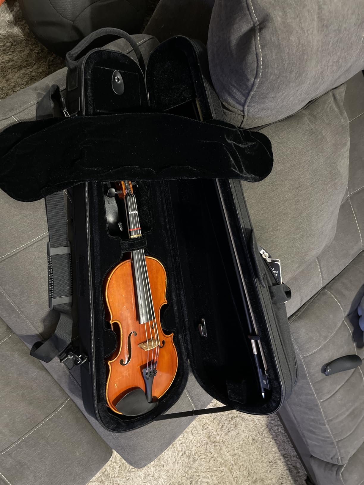 Protec MAX 4/4 Full Size Lightweight Violin Case, Black, Model MX044 customer photo 2