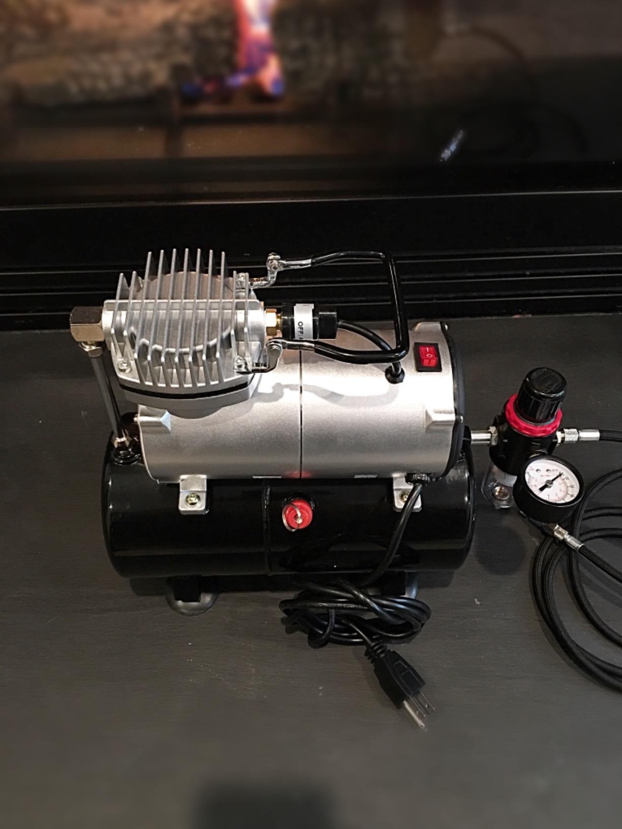 Master Airbrush Cool Runner II Tank Compressor, 3 Tip Gravity Airbrush Kit | Dual Fan Compressor with Air Tank, Gravity Air Brush with Tip Sizes 0.2, 0.3 & 0.5mm, Used by Beginners & Professionals customer photo 1