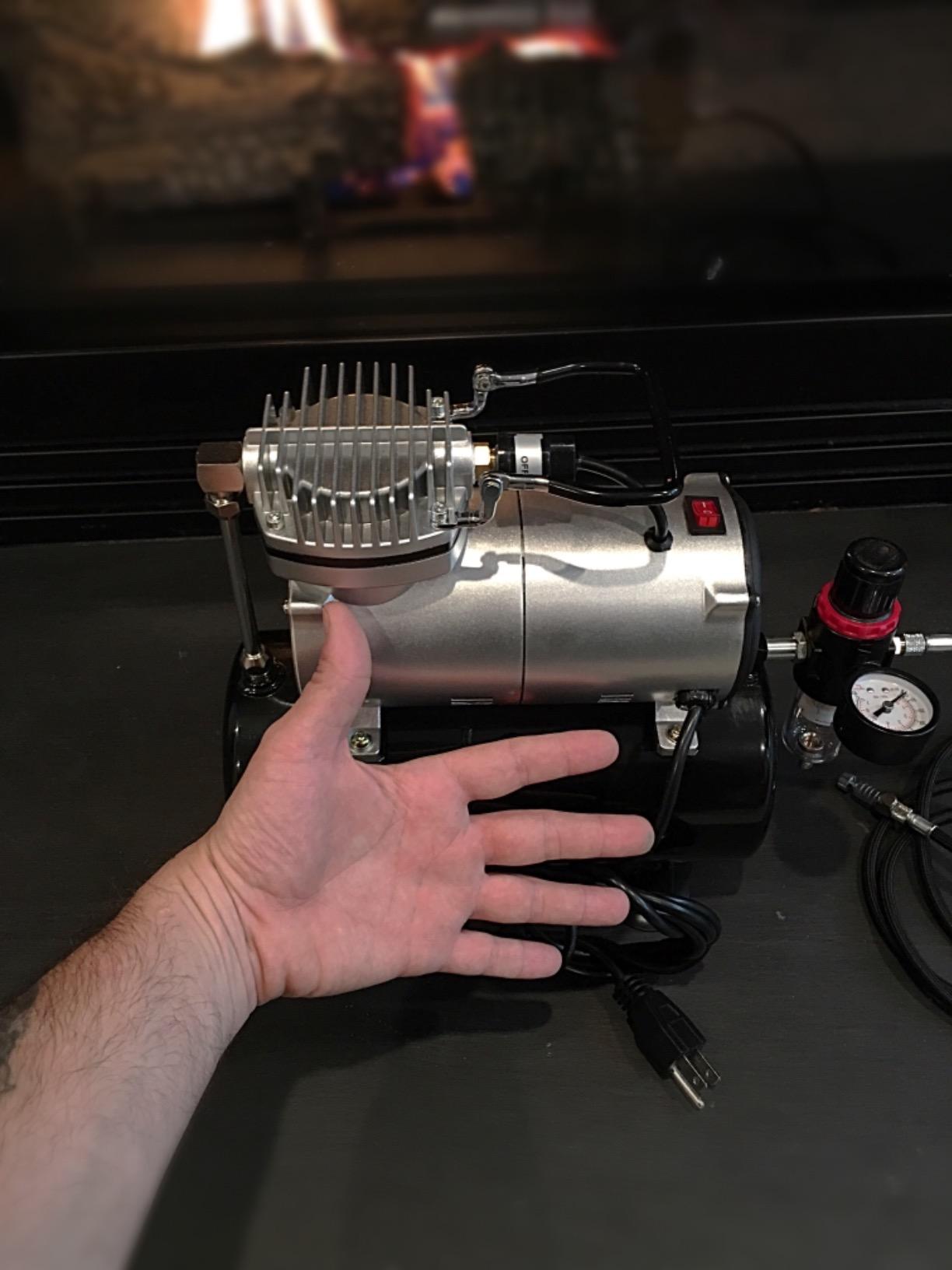 Master Airbrush Cool Runner II Tank Compressor, 3 Tip Gravity Airbrush Kit | Dual Fan Compressor with Air Tank, Gravity Air Brush with Tip Sizes 0.2, 0.3 & 0.5mm, Used by Beginners & Professionals customer photo 2