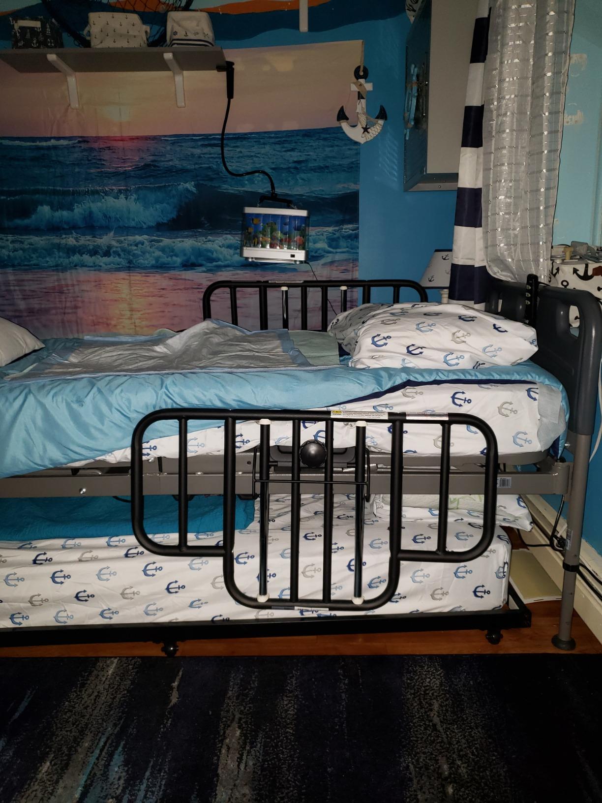 Drive Medical No Gap Half Length Steel Bed Rails, Brown Vein, 2 Count customer photo 1