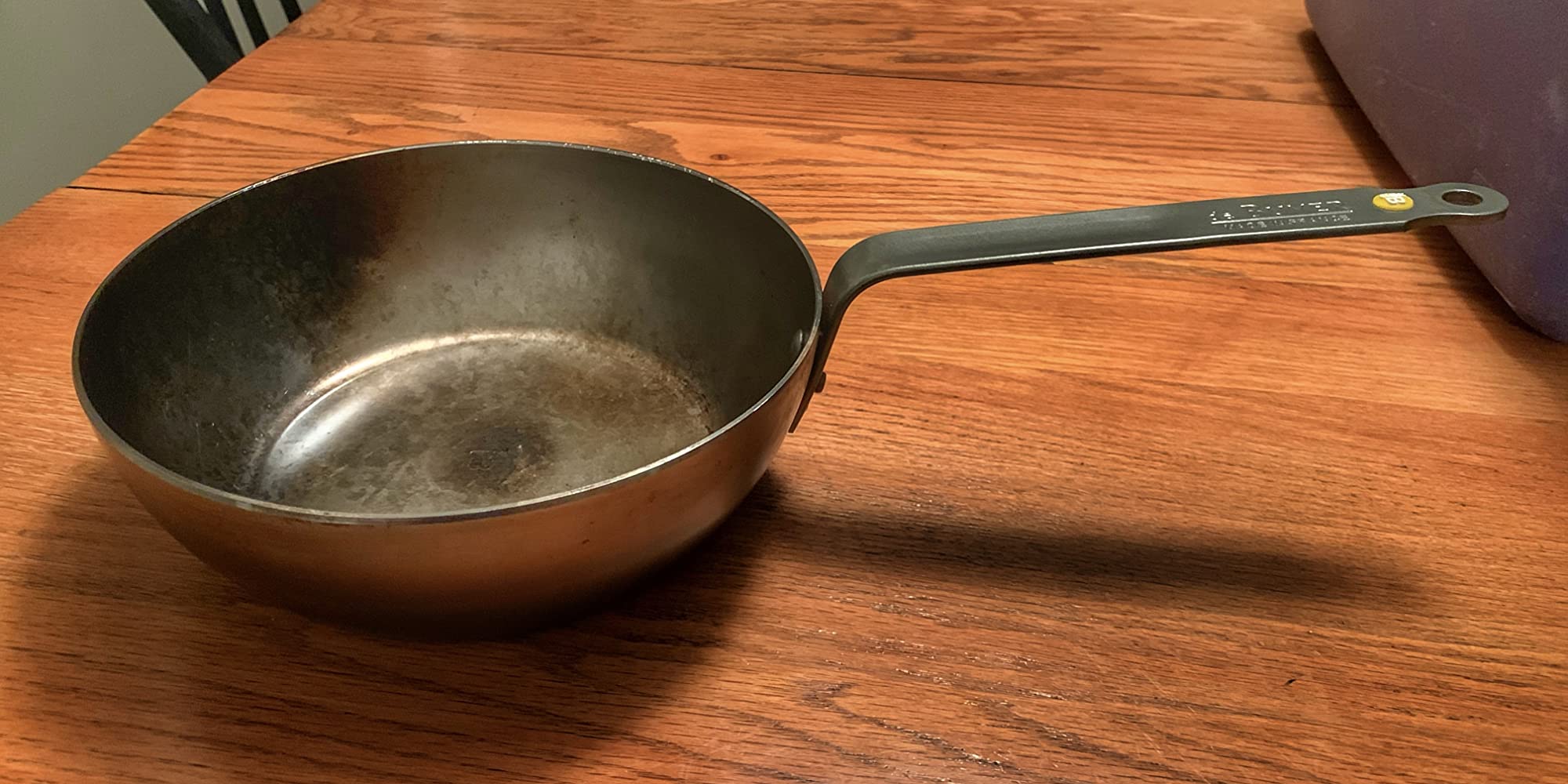 de Buyer MINERAL B Carbon Steel Country Fry Pan - 12.5” Diameter, 8.9” Cooking Surface - Ideal for Sauteing, Simmering, Deep & Stir Frying, One-Pan Meals - Naturally Non-Stick Finish - Made in France customer photo 2