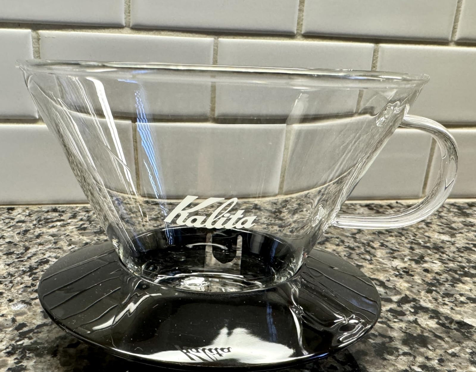 Kalita Wave Pour Over Coffee Dripper, Size 185, Makes 16-26oz, Single Cup Maker, Heat-Resistant Glass, Patented & Portable,black customer photo 1