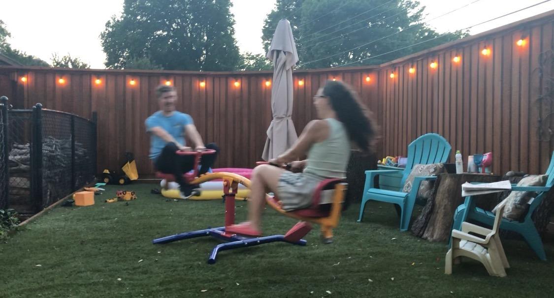 Gym Dandy Spinning Teeter Totter - 360-Degree Rotation Seesaw with Impact Absorbing Seats - Kids Backyard Playground Equipment, TT-360 customer photo 1