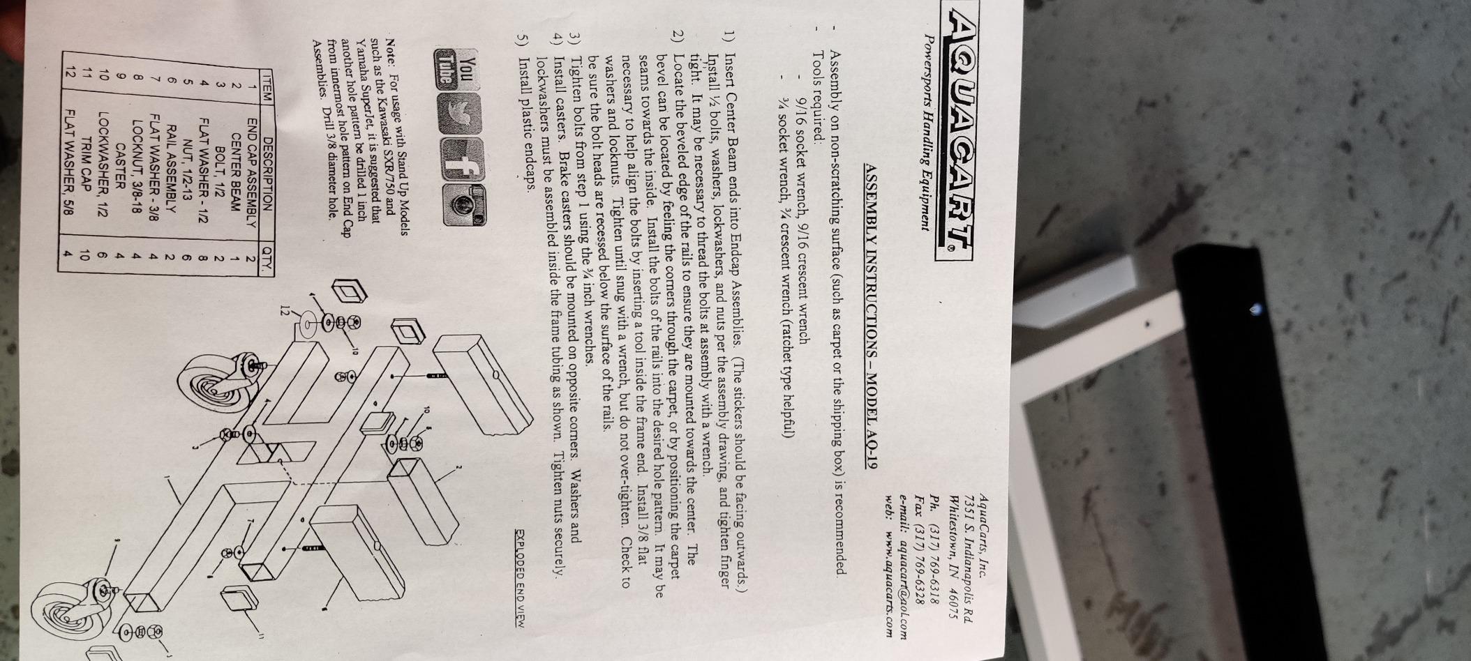 AquaCart AQ-19b- Heavy Duty- 30 Years of Innovation- Made in USA- PWC Jet Ski watercraft Dolly Stand Shop Garage storagea Sea Doo Kawasaki customer photo 1