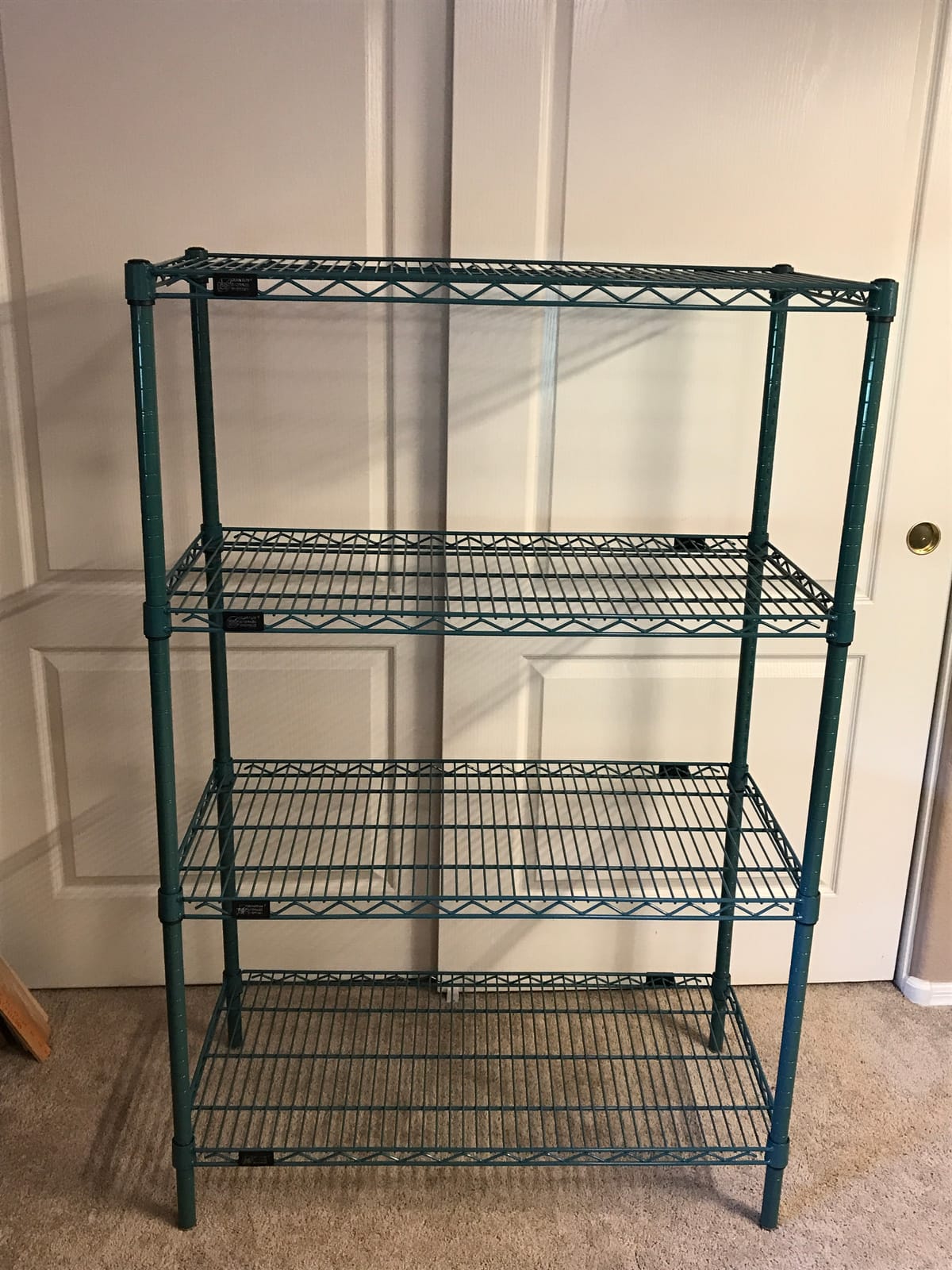 QUANTUM STORAGE SYSTEMS WR54-2430P Starter Kit Wire Shelves Green Epoxy 4 Shelves 54