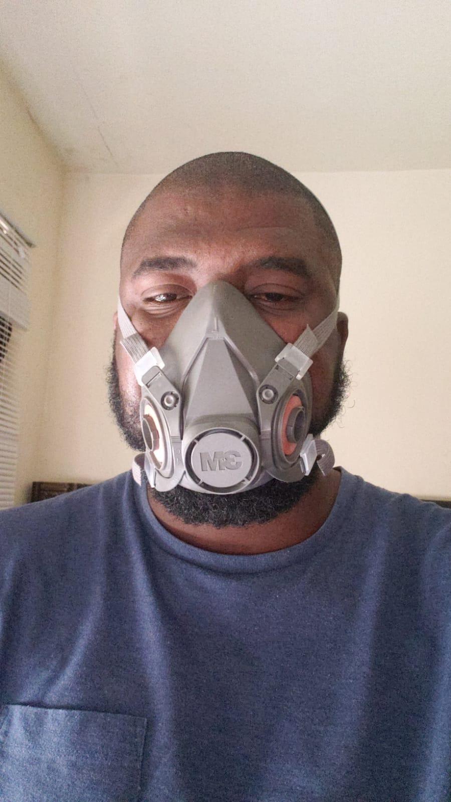 3M Half Facepiece Reusable Respirator 6300, NIOSH, Large | Four-Point Harness, Comfortable Fit, Dual Airline Supplied Air Compatible, Bayonet Connections, Painting, Sanding, Cleaning customer photo 2
