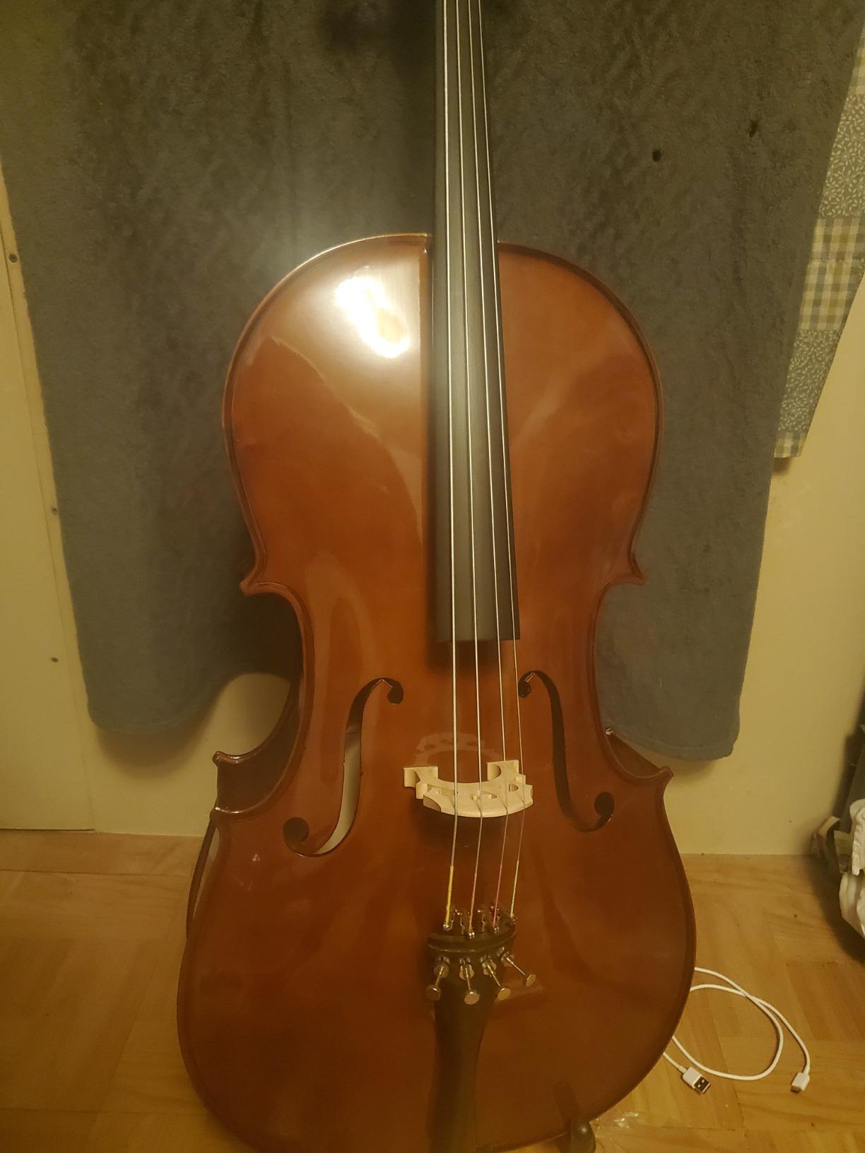 Cecilio 3/4 Size Cello, Beginner Cello 3/4, Acoustic Cello Set with Portable Bag, Bow, Rosin, Stand, String Musical Instruments for School Orchestras, Performances customer photo 2