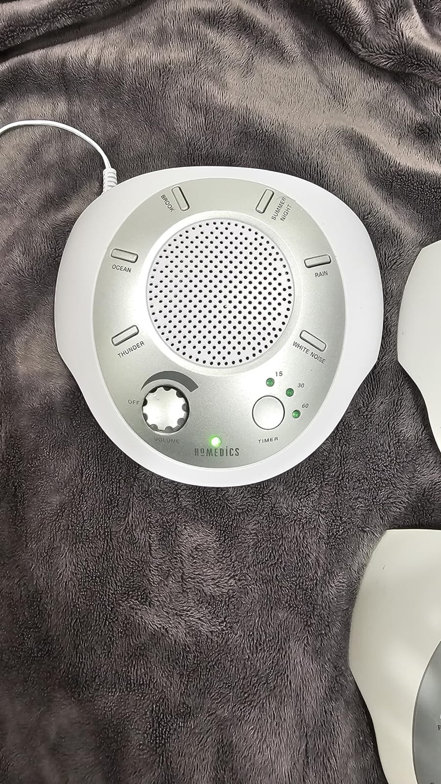 Homedics SoundSleep White Noise Sound Machine, Silver | Small Travel Size with 6 Relaxing Nature Sounds, Portable Therapy for Home, Office, Nursery, Auto-Off Timer customer photo 2