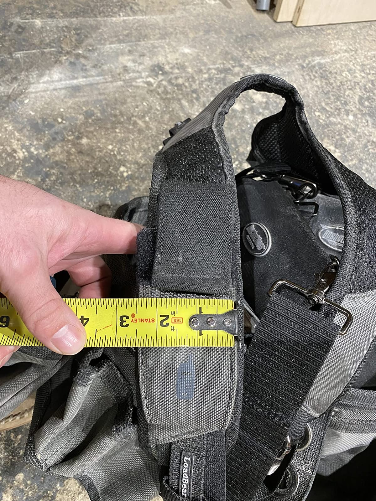 Bucket Boss Mullet Buster 3 Bag Tool Belt with Suspenders in Grey, 55135, Black, full size customer photo 1