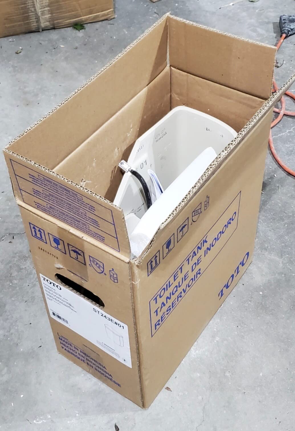 TOTO® Entrada™ Two-Piece Elongated 1.28 GPF Universal Height Toilet, Cotton White - CST244EF#01 customer photo 2