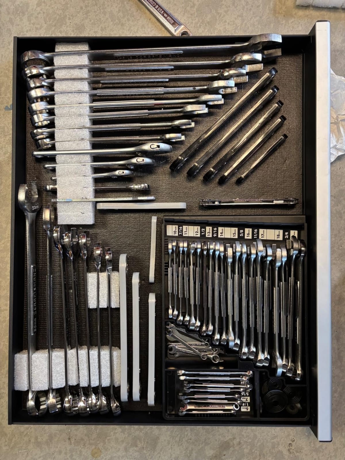 Tool Sorter Wrench Organizer (black) – 28‑Slot SAE & Metric Wrench Tray for Toolboxes – Fits 2” Shallow Drawers – Heavy‑Duty USA‑Made Open‑Face Tool Organizer customer photo 1