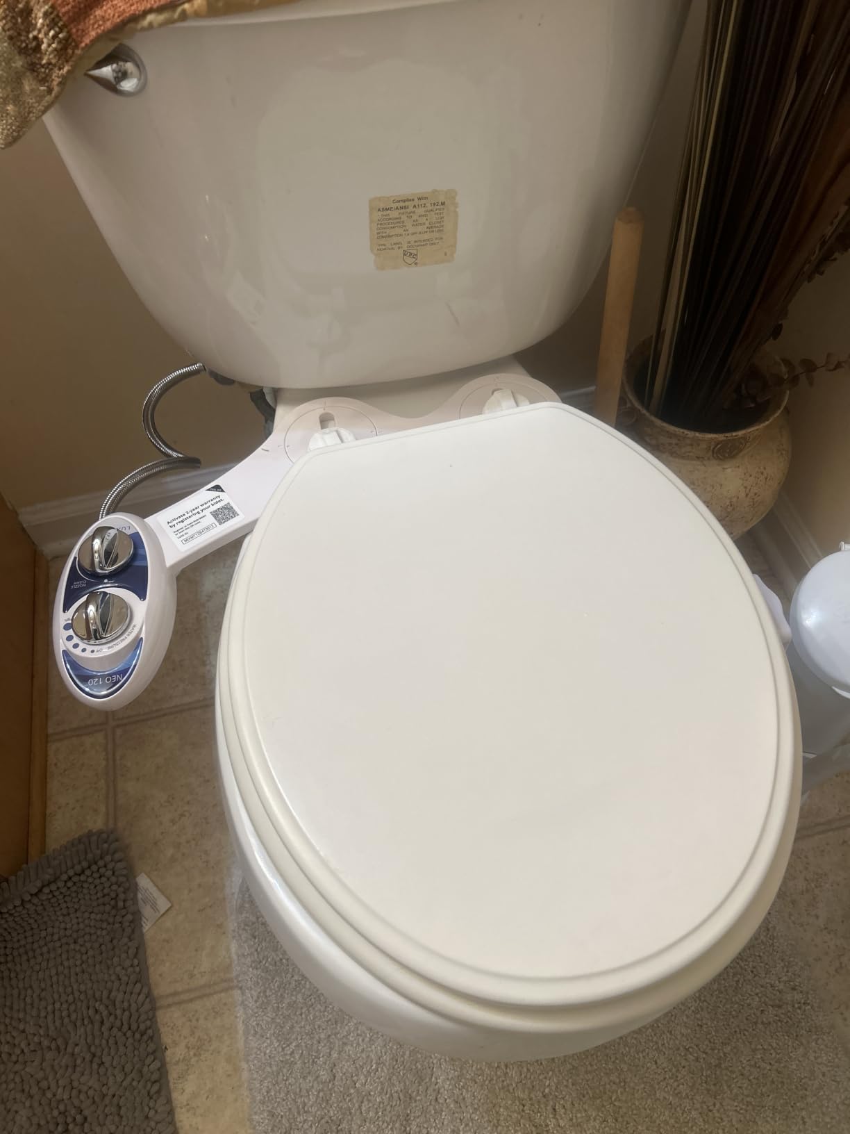 LUXE Bidet NEO 120 - Bidet Attachment for Toilet Seat, White | Non-Electric, Single Nozzle, Self-Cleaning, Adjustable Water Pressure, Rear Wash customer photo 1