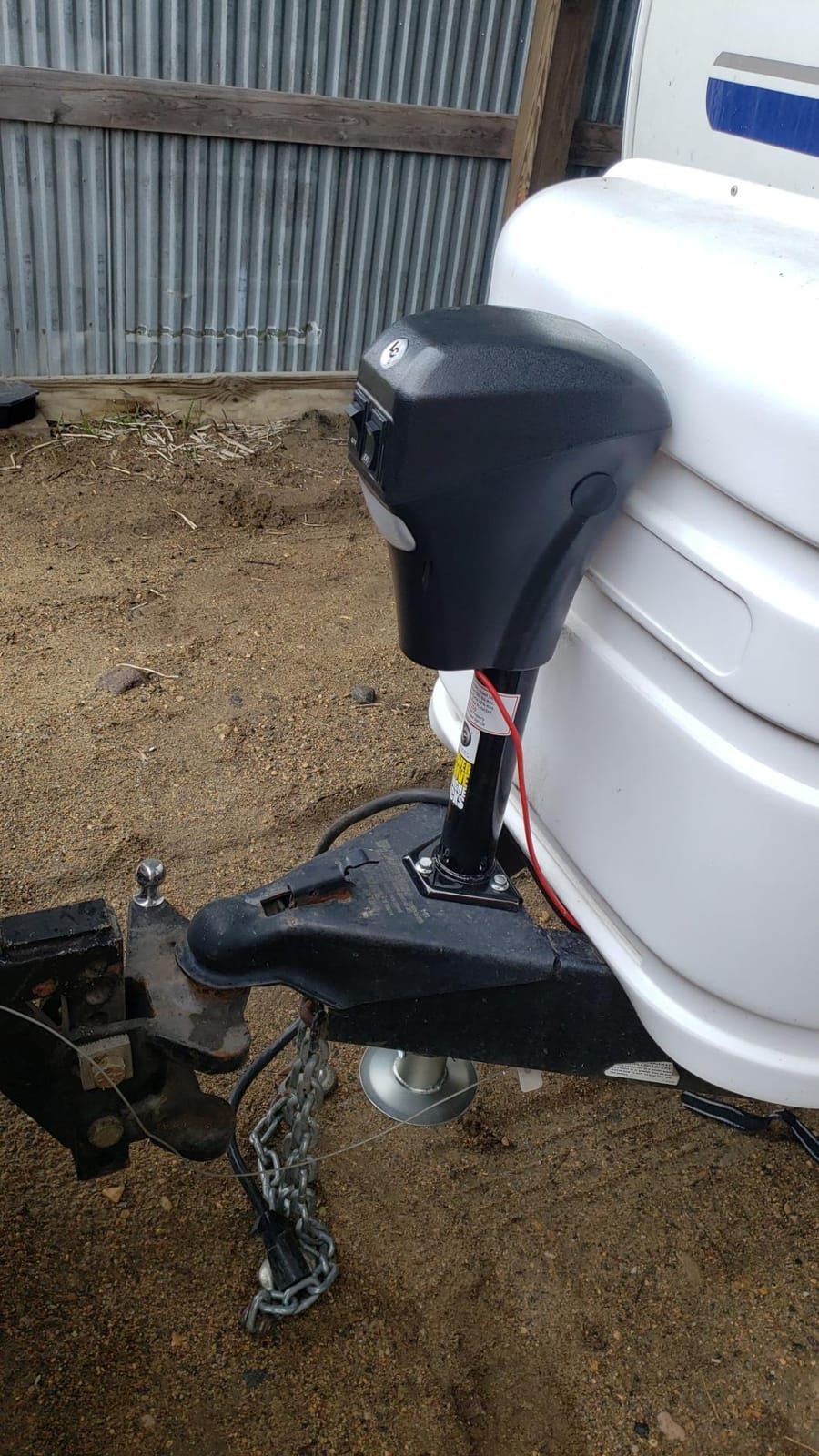 Lippert 3,500 lb Electric Trailer Tongue Jack, RV Power Jack, Black 285318 customer photo 1