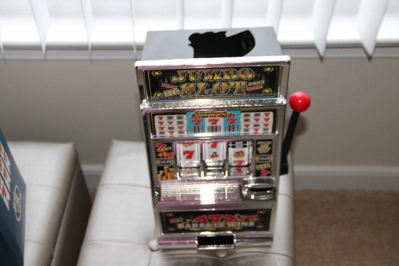 Liberty Imports Lucky Sevens Jumbo Slot Machine Casino Toy Piggy Bank Replica with Flashing Lights and Jackpot Sounds customer photo 1