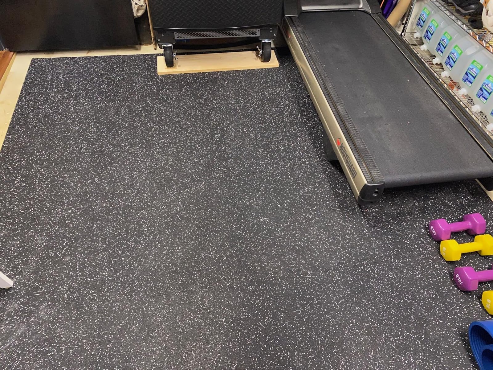 IncStores 8mm Strong Rubber Tiles (23in x 23in Tiles/Multi Piece Floor Kits) Interlocking Rubber Gym Mats for Home Gym Flooring & Fitness Room Floors customer photo 1