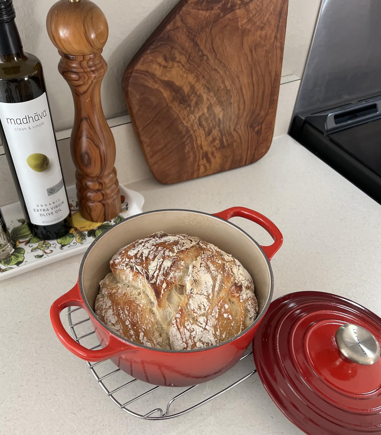 Le Creuset Enameled Cast Iron Round Dutch Oven, 5.5 qt., Flame customer photo 1