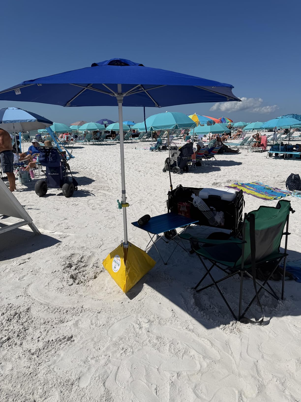 BEACHBUB ALL-IN-ONE BEACH UMBRELLA SYSTEM. Includes ULTRA Base (compliant with the ASTM F3681-24 Beach Umbrella Safety Standard). (Deep Ocean Blue) customer photo 2