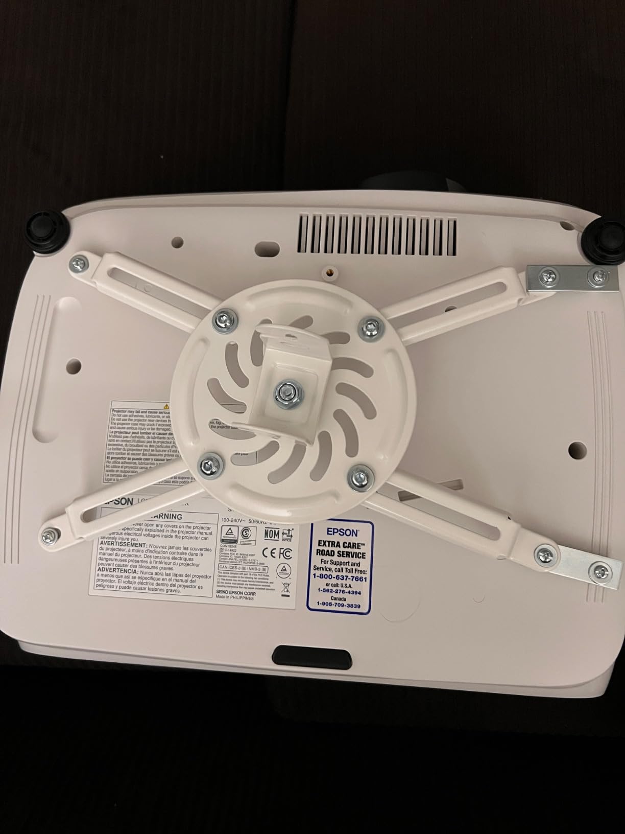 VIVO Universal Adjustable Ceiling Projector, Projection Mount Extending Arms Mounting Bracket, White, MOUNT-VP01W customer photo 1