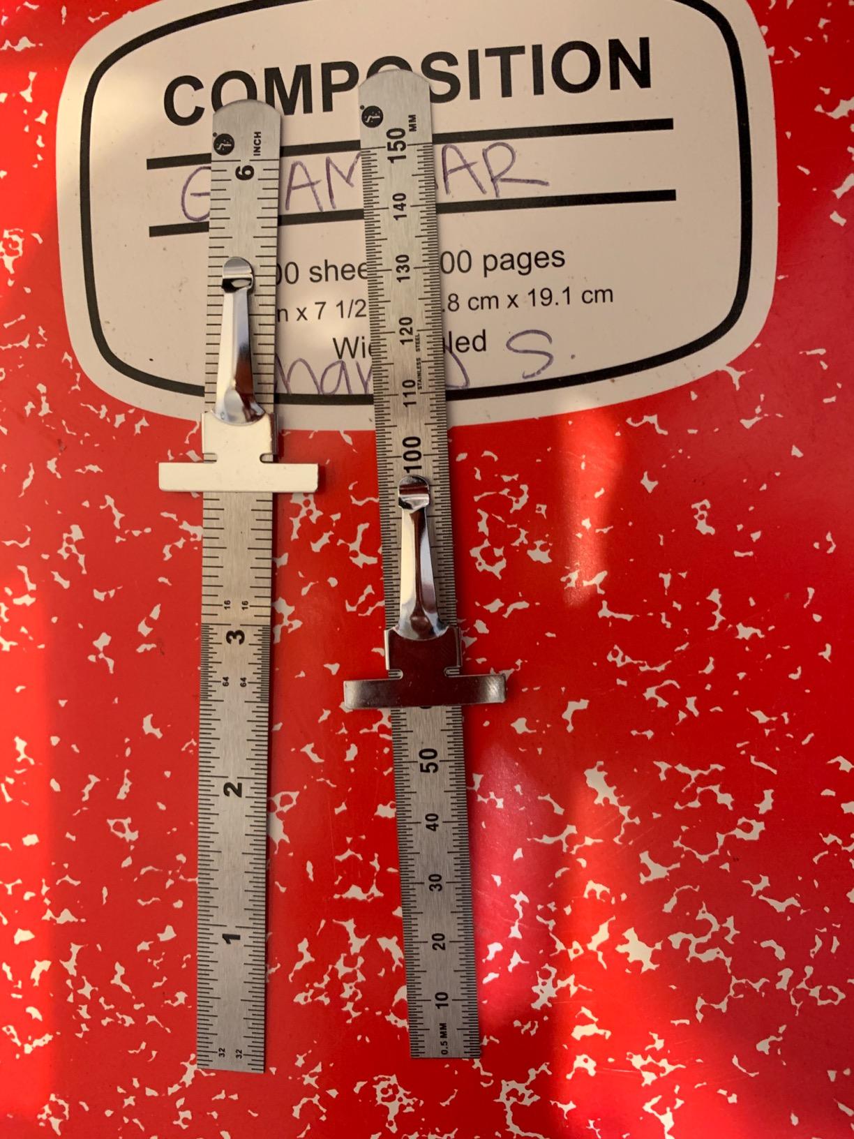 SE Stainless Steel SAE Metric Ruler Set - Stainless Steel Precision Ruler Measuring Tool - Detachable Clips - Set of 2 Pcs - 925PSR-2 customer photo 1