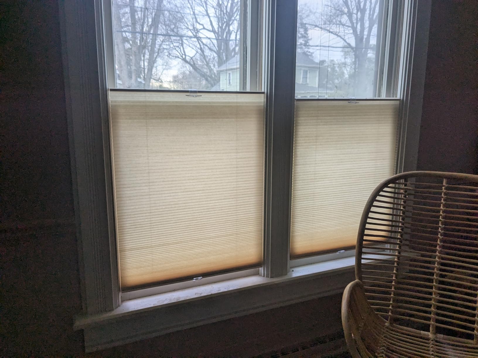 Cordless Cellular Pleated Shades, 27 x 64 in, White, Light Filtering customer photo 2