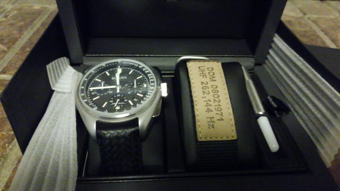 Bulova Men's Archive Series Lunar Pilot 6-Hand Chronograph High Performance Quartz Stainless Steel and Black Nylon Strap Watch Set, Sapphire Crystal Style: 96B251 customer photo 2