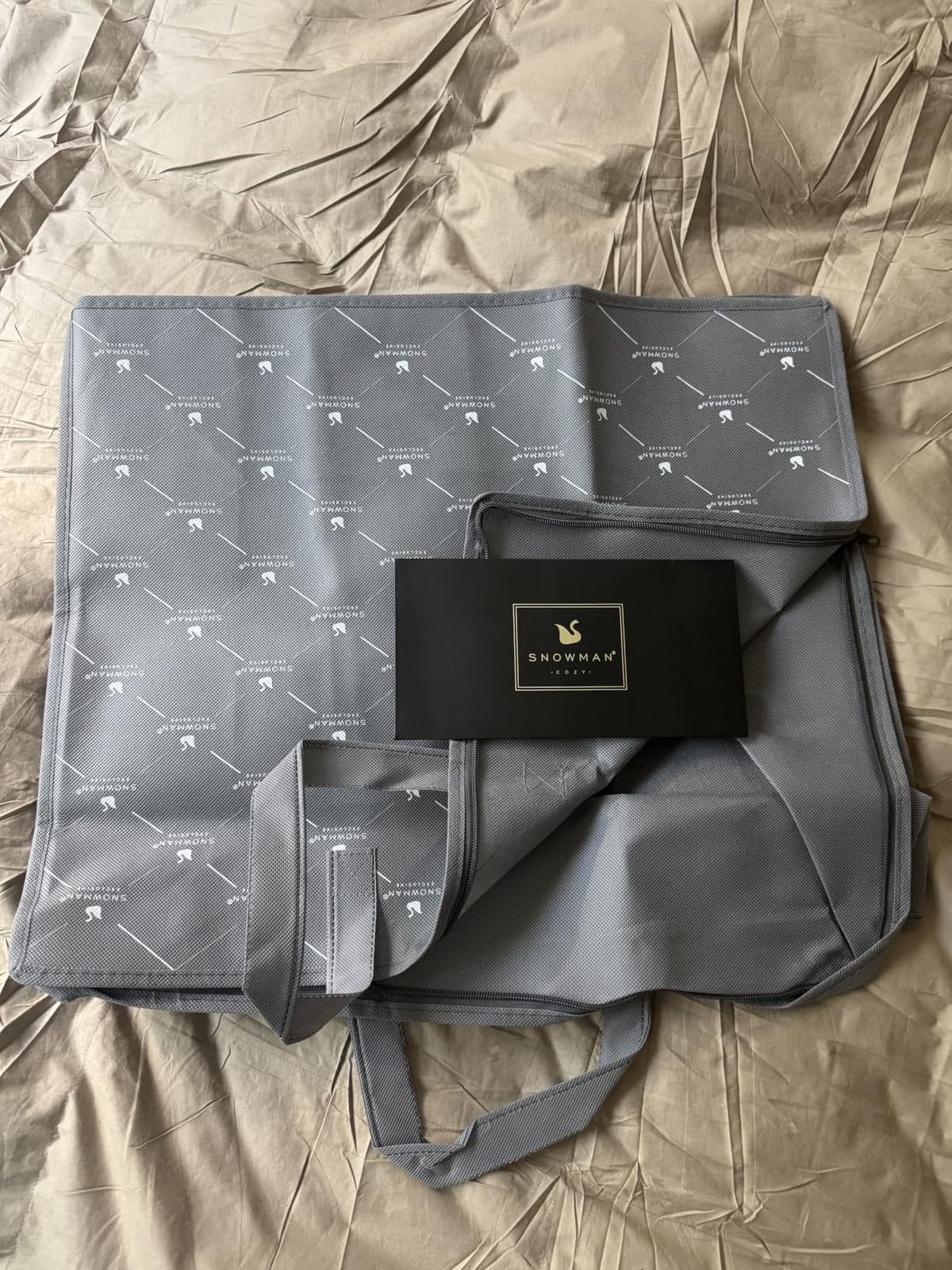 SNOWMAN Premium Down Comforter Queen Size, Khaki Duvet Insert All Season customer photo 1