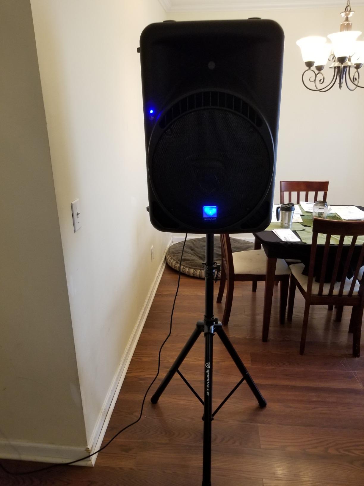 Rockville RVES05 Black Heavy-Duty Tripod DJ PA Speaker Stand, 71