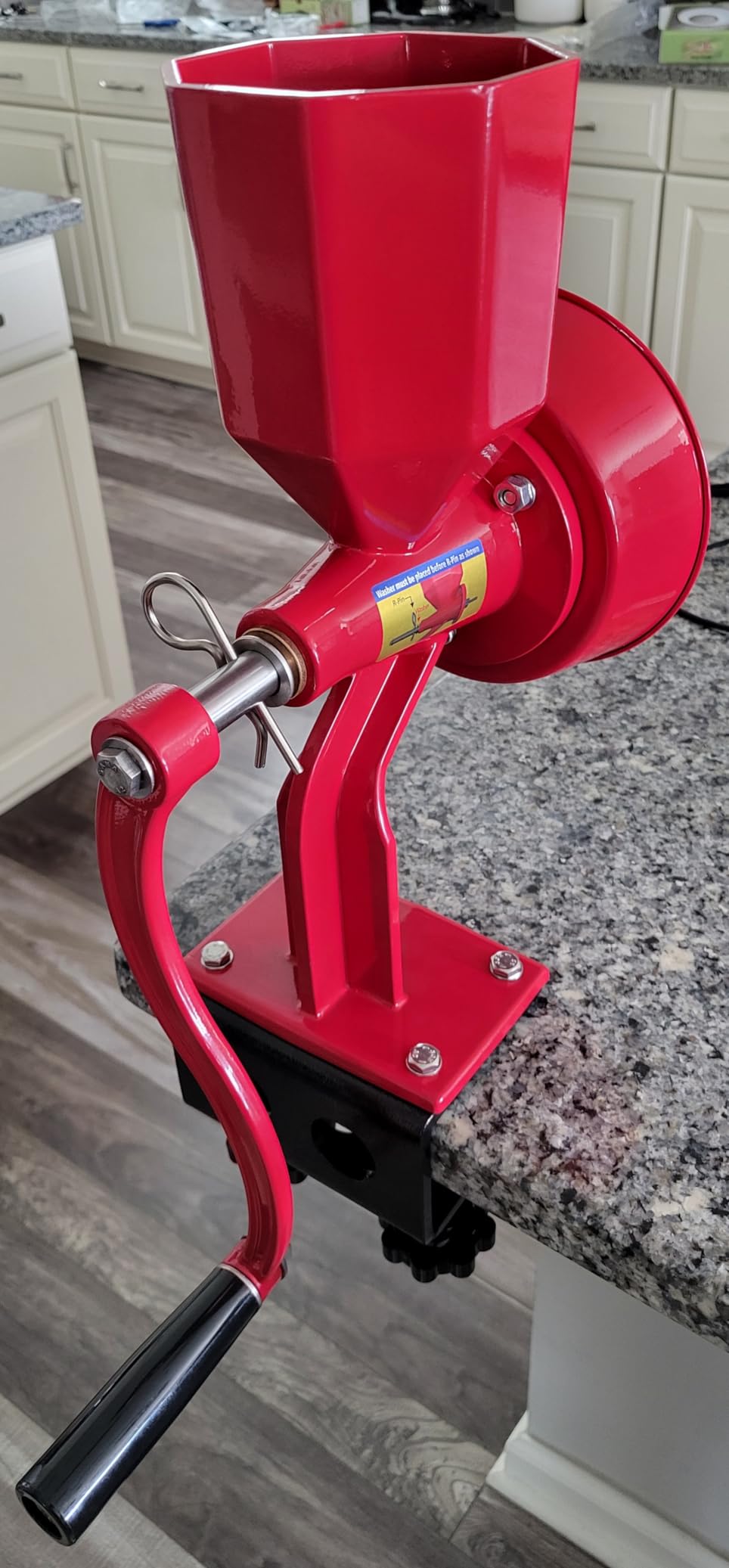 WonderMill Junior Deluxe Grain Mill for Flour, Hand Crank Wheat Mill for Grains, Nuts, Seeds, Oily Foods & Spices, Grain Grinder with Stone and Stainless Steel Burrs customer photo 1