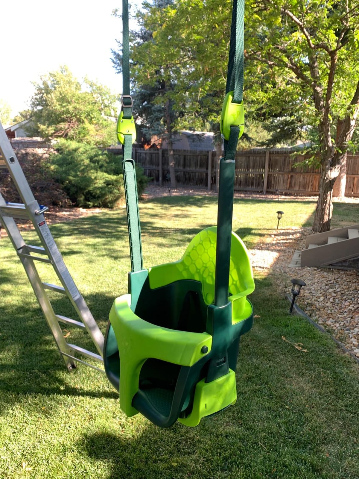 TP Toys Baby Swing - Comfy Toddler Swing Seat, Kids Outdoor Toys, Quadpod Adjustable 4-in-1 Swings Chair, Secure, Safe Quick Click Locking System, Durable, Easy Installation, Ages 6 Months - 8 Years customer photo 2