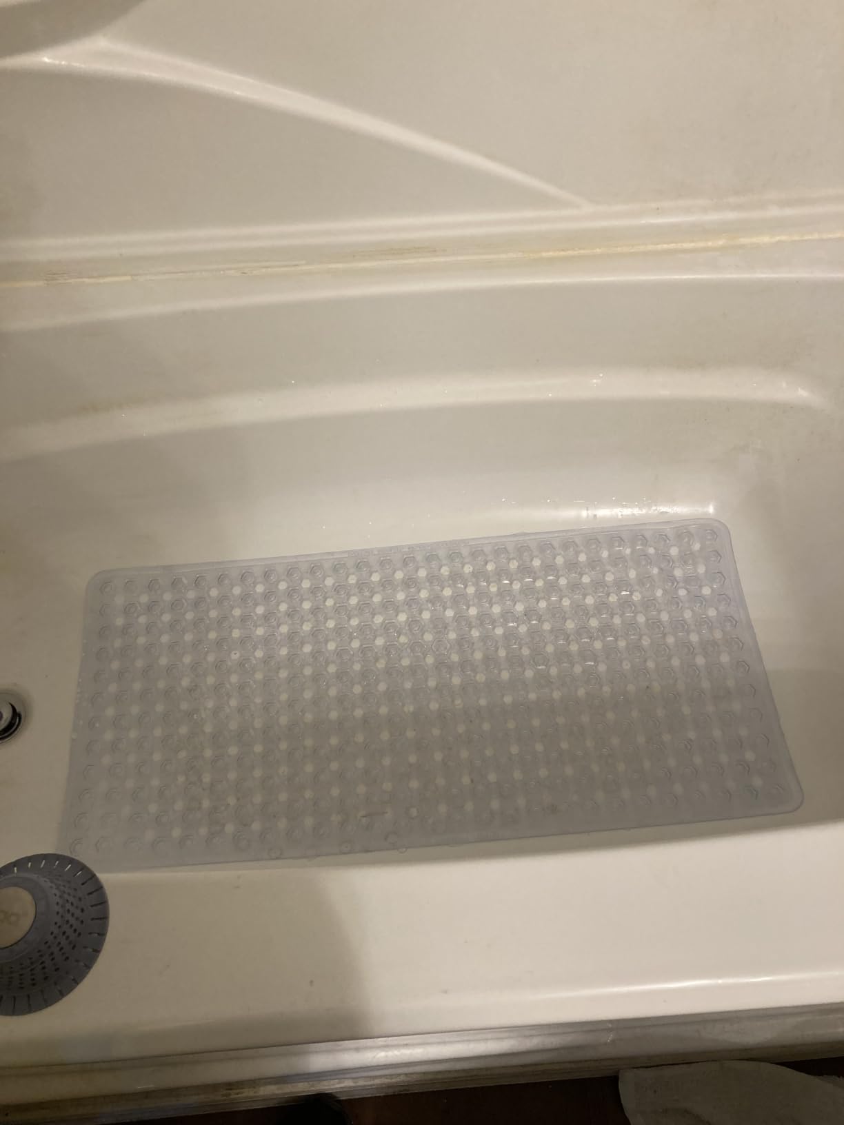 GORILLA GRIP Bath Tub Shower Mat, Bathtub Floor Liner, 35x16 Clear customer photo 2