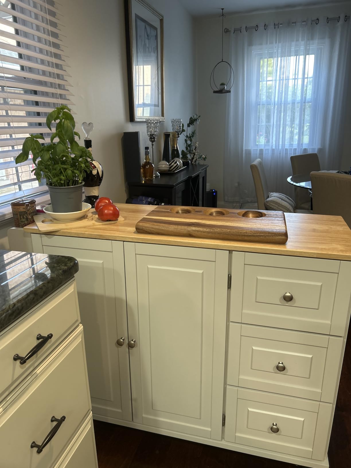 Homestyles Dolly Madison Off-White Mobile Kitchen Island Cart with Wood Drop Leaf Breakfast Bar customer photo 1