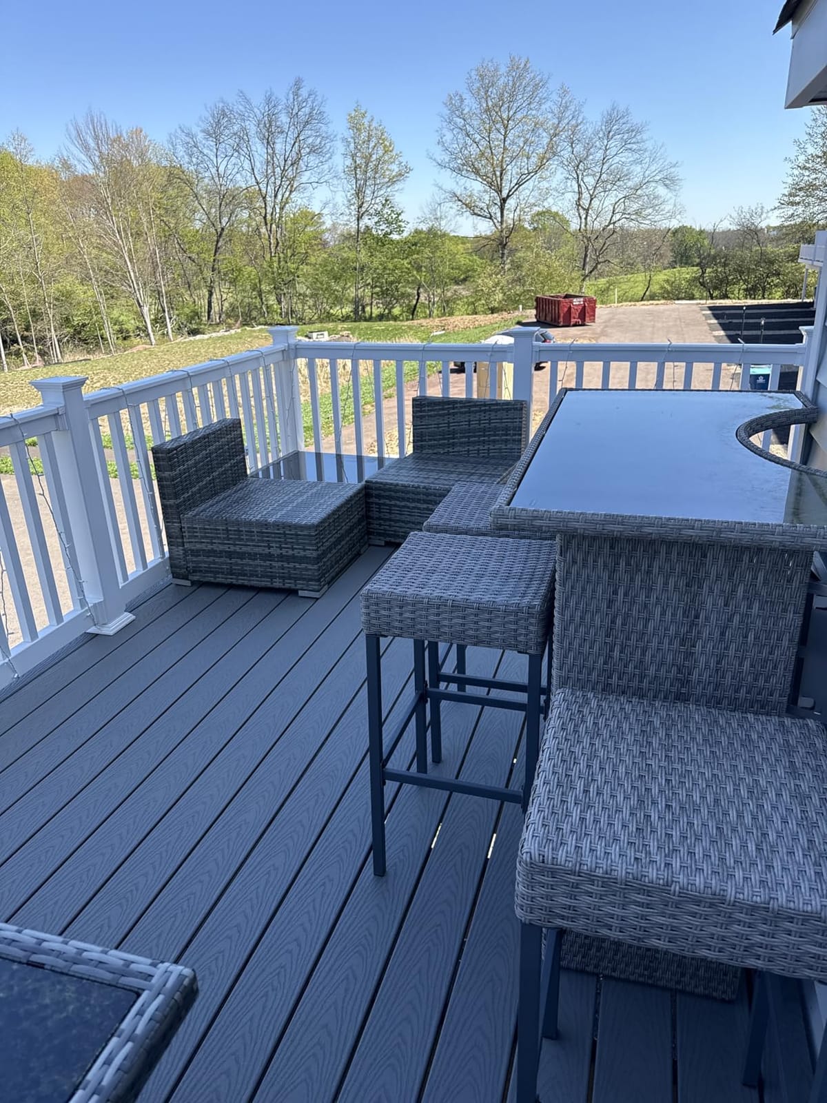 Outsunny 5 Piece Wicker Outdoor Bar Set High Top Table Chairs Dark Brown customer photo 1