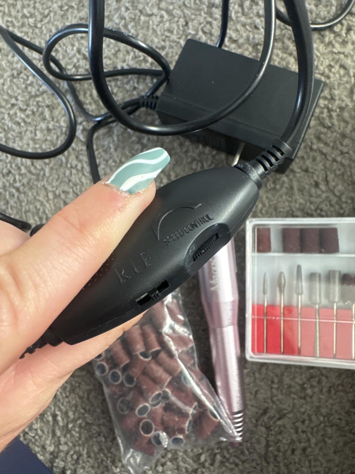 MelodySusie PC120B Pen Nail Drill with Compact AC Adapter Kit | 20000RPM, For cuticle care, shaping, polishing and gel removal in beginner-friendly home routines customer photo 1