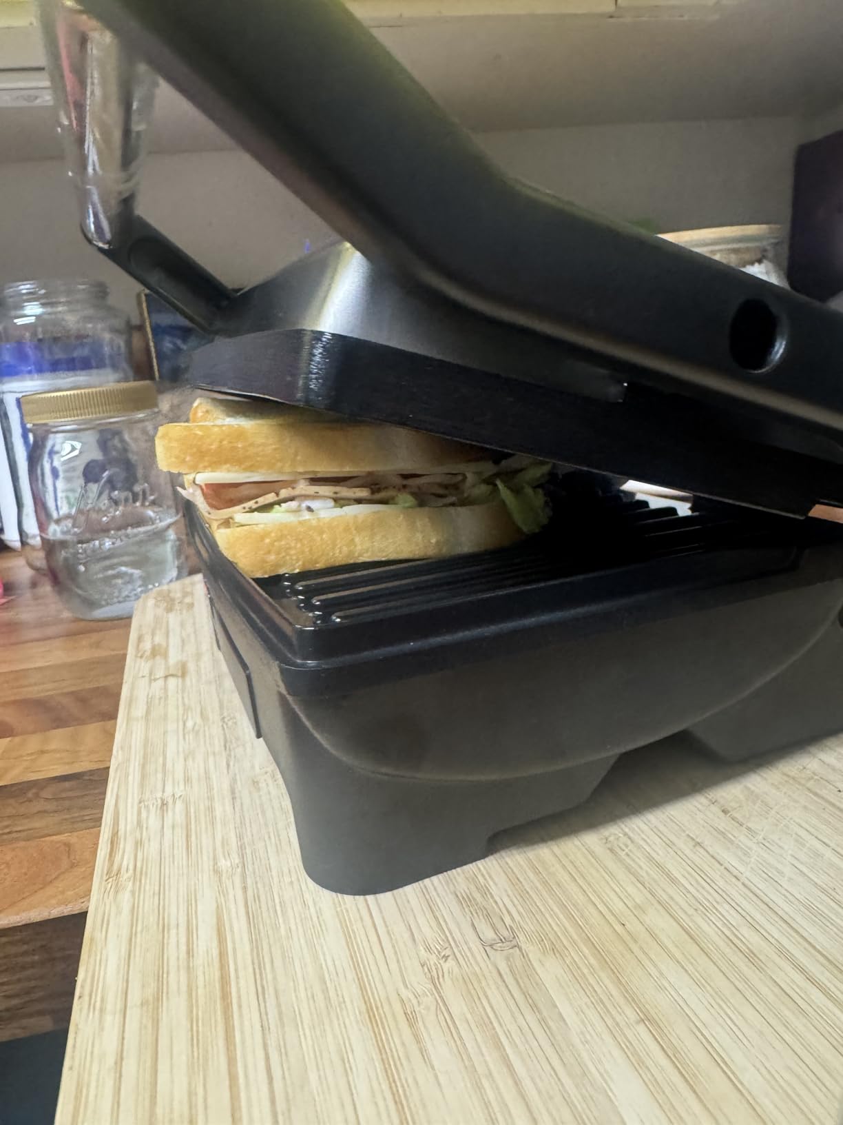 Chefman Electric Panini Press Grill, Compact 2-Slice Sandwich Maker, Non-Stick Coated Plates, Opens 180 Degrees, Dishwasher Safe, Removable Drip Tray, Stainless Steel/Black customer photo 2
